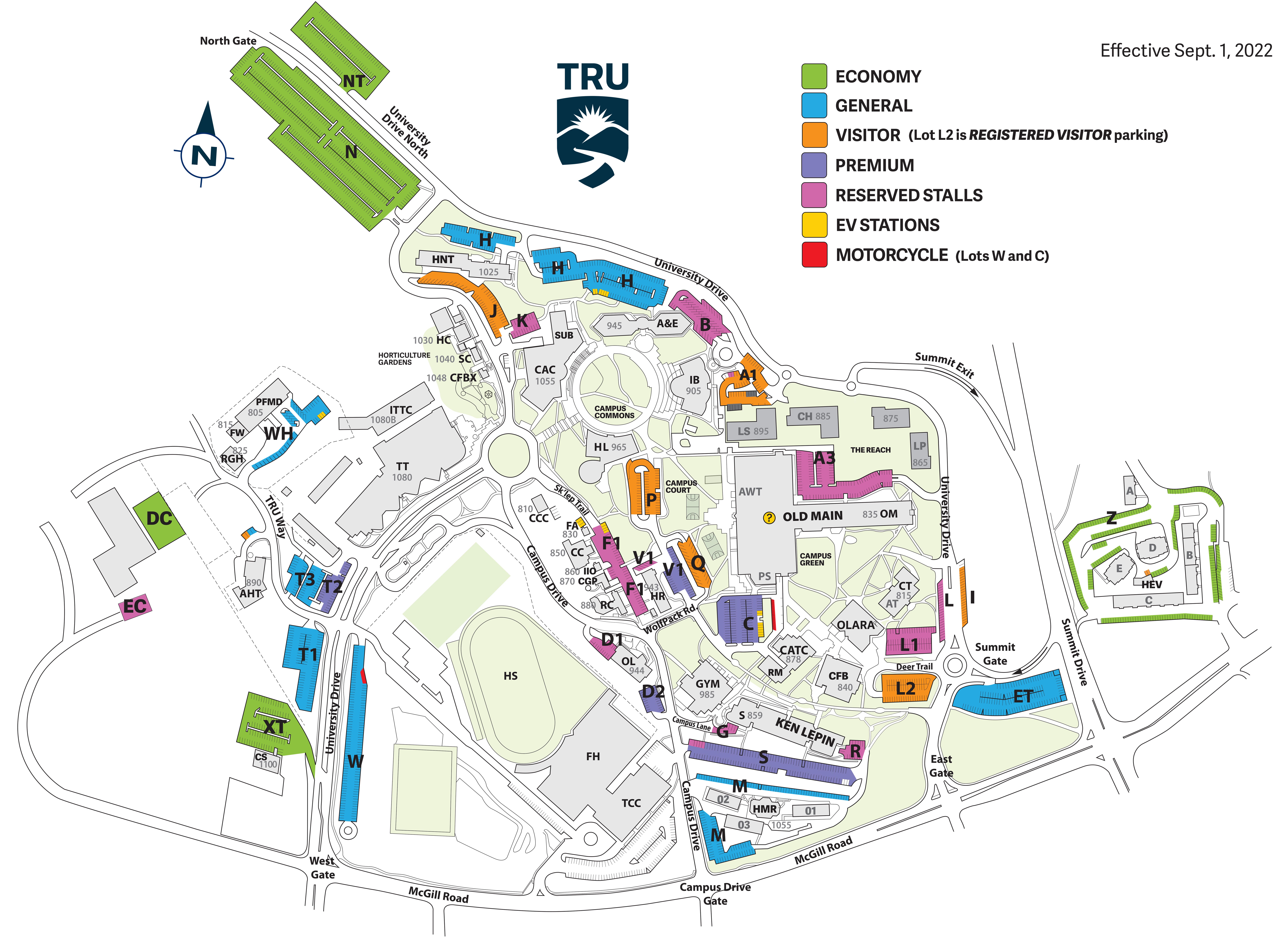 TRU Parking Map