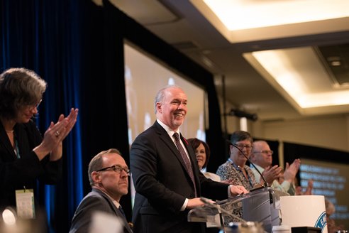 BC NDP Leader John Horgan addresses HEU convention