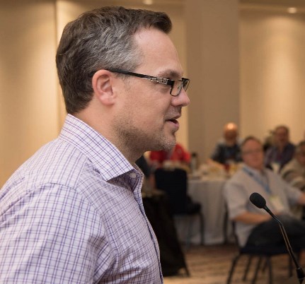 UBC professor Dr. John Ogrodniczuk addresses Men's Gathering