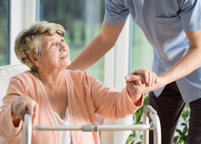 Senior woman in wheelchair