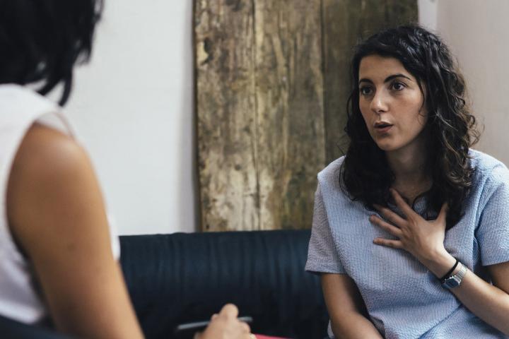 Women together in meeting