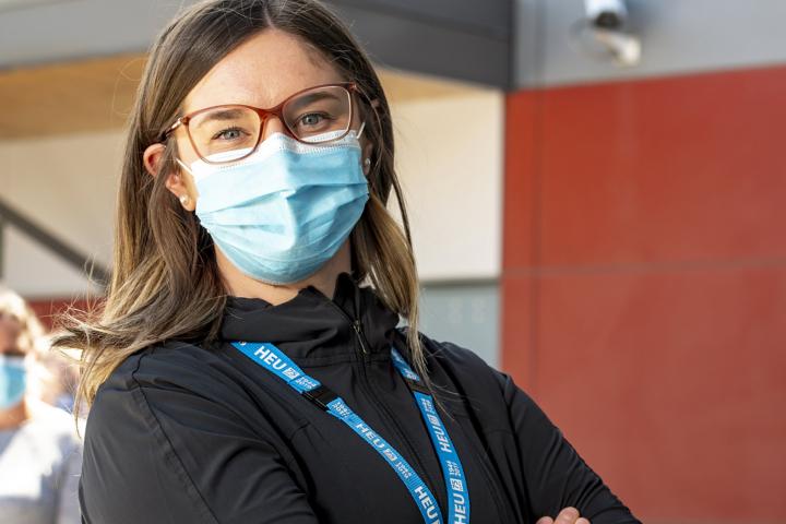 Healthcare worker with mask