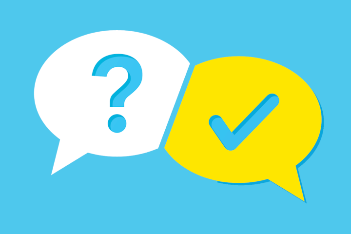 Question mark in speech bubble