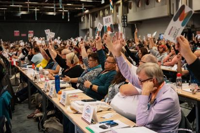 Delegates at CUPE National convention voting