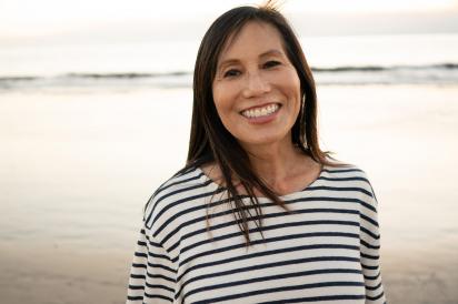 Confident woman on beach