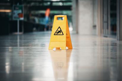 Hazard sign on floor