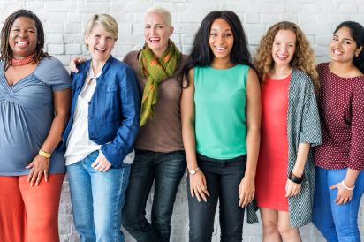 Diverse group of women standing together