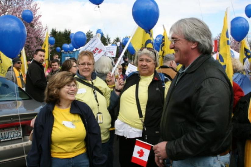 rally HEU #wiunion #weareone #xborder rally wisconsin trade union Peace Arch