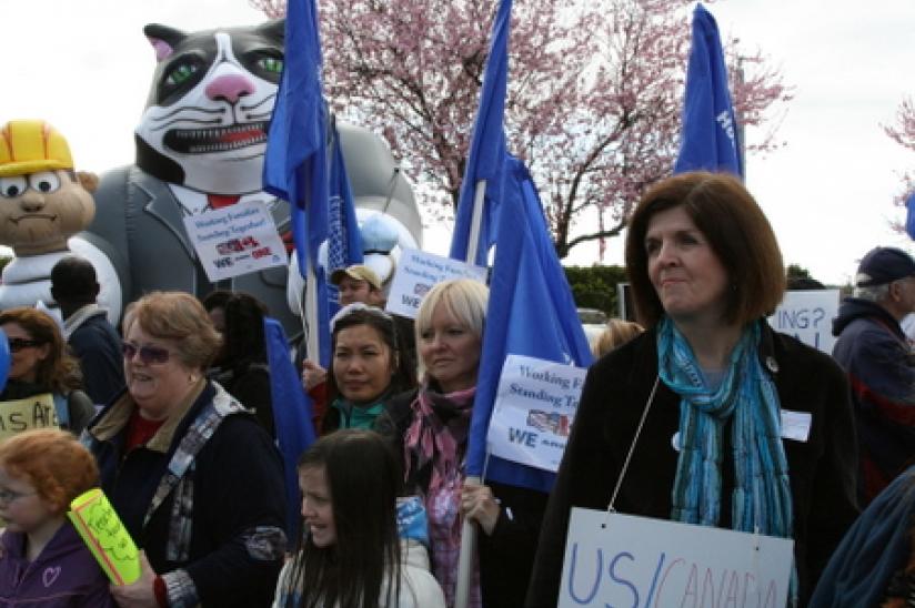 rally HEU #wiunion #weareone #xborder rally wisconsin trade union Peace Arch