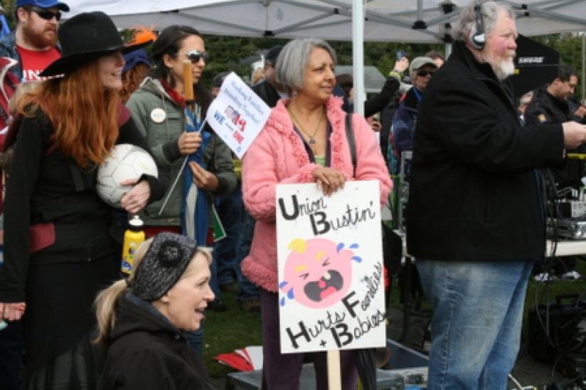 rally HEU #wiunion #weareone #xborder rally wisconsin trade union Peace Arch