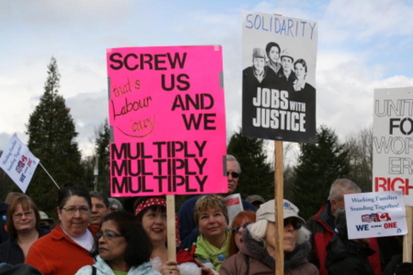 rally HEU #wiunion #weareone #xborder rally wisconsin trade union Peace Arch