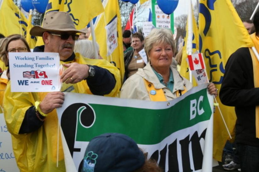 rally HEU #wiunion #weareone #xborder rally wisconsin trade union Peace Arch