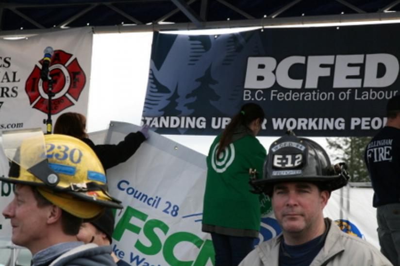 rally HEU #wiunion #weareone #xborder rally wisconsin trade union Peace Arch