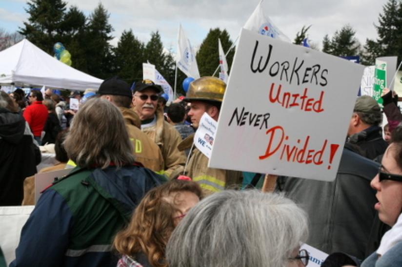 rally HEU #wiunion #weareone #xborder rally wisconsin trade union Peace Arch
