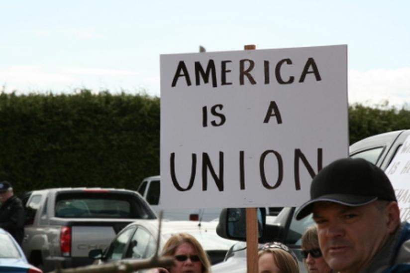 rally HEU #wiunion #weareone #xborder rally wisconsin trade union Peace Arch