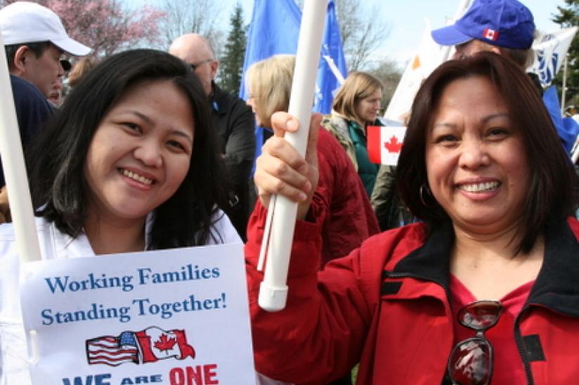 rally HEU #wiunion #weareone #xborder rally wisconsin trade union Peace Arch