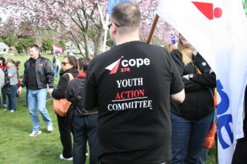 rally HEU #wiunion #weareone #xborder rally wisconsin trade union Peace Arch