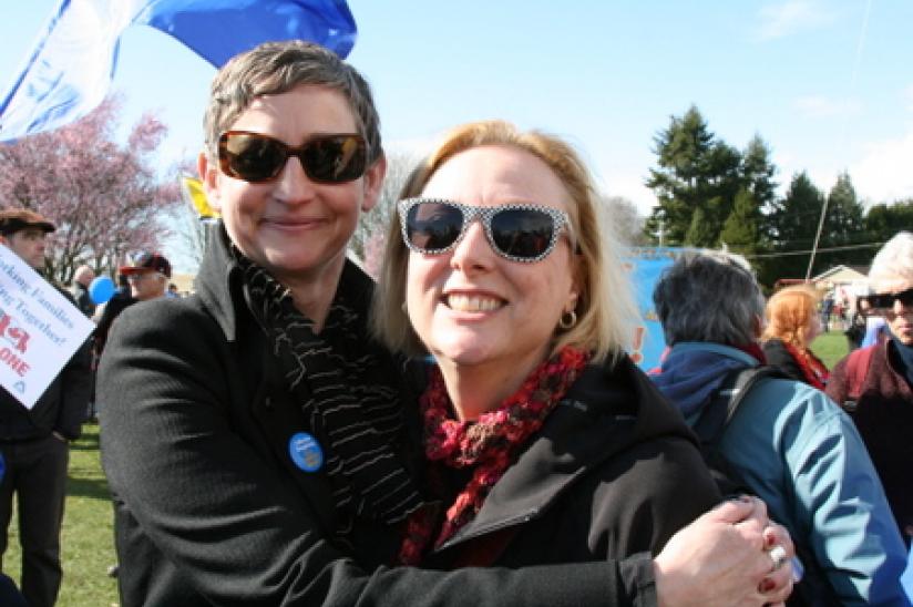 rally HEU #wiunion #weareone #xborder rally wisconsin trade union Peace Arch