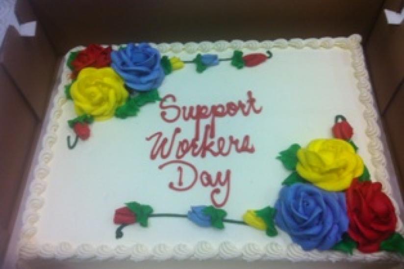 Support Workers' Day cake at Richmond Local-Minoru