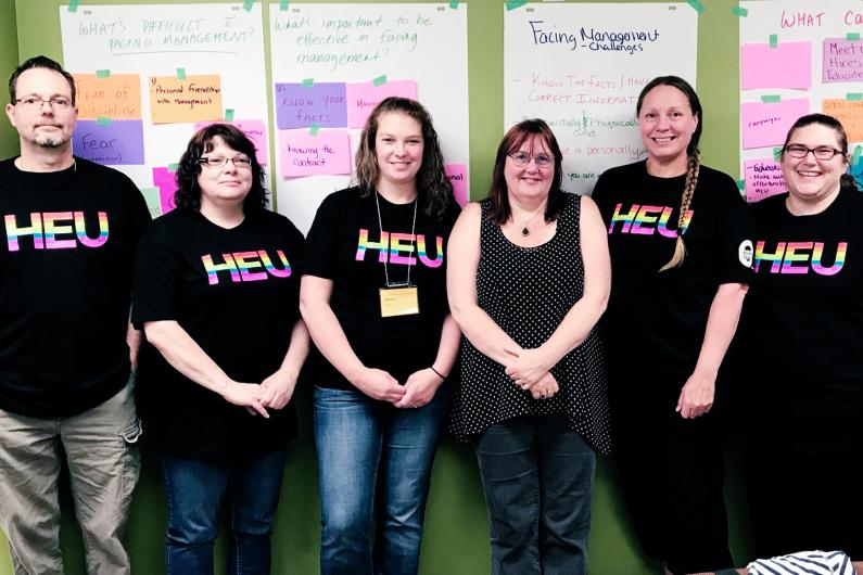 HEU members in HEU tee shirts